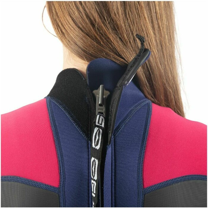 2024 Gul Junior Response 3/2mm Flatlock Back Zip Wetsuit Re1323-c1 - Azul / Rosa